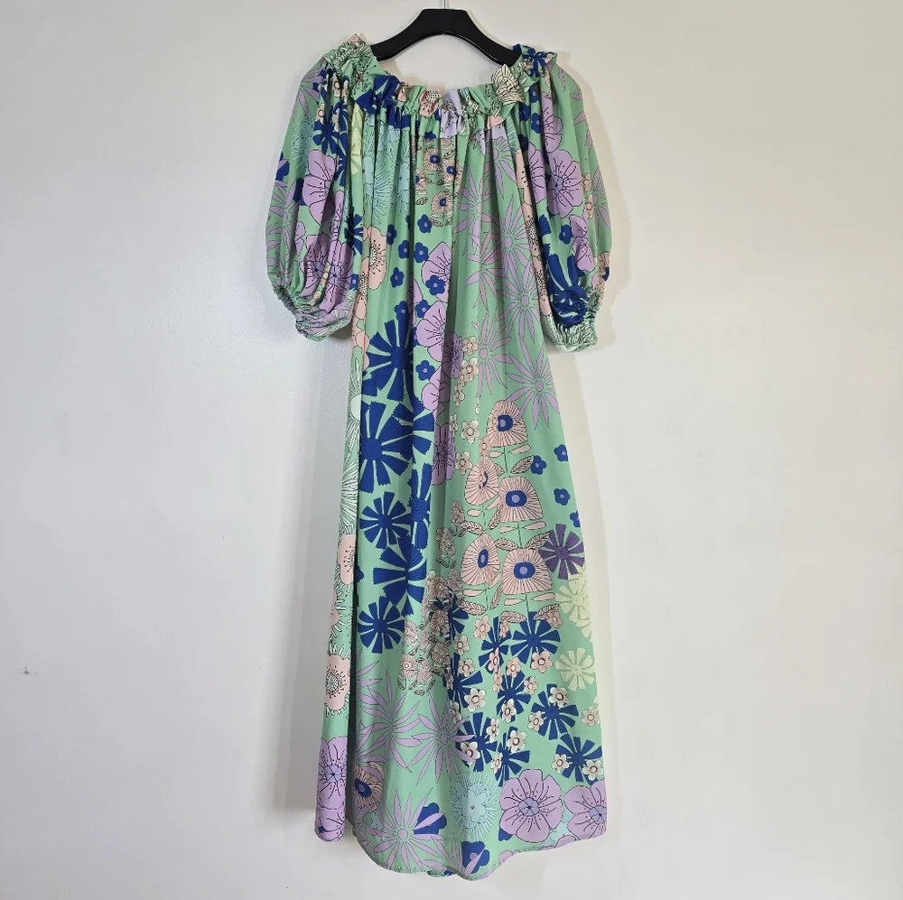 Anthropolgie Oopscool Off The Shoulder Printed Dress XS - Picture 7 of 9